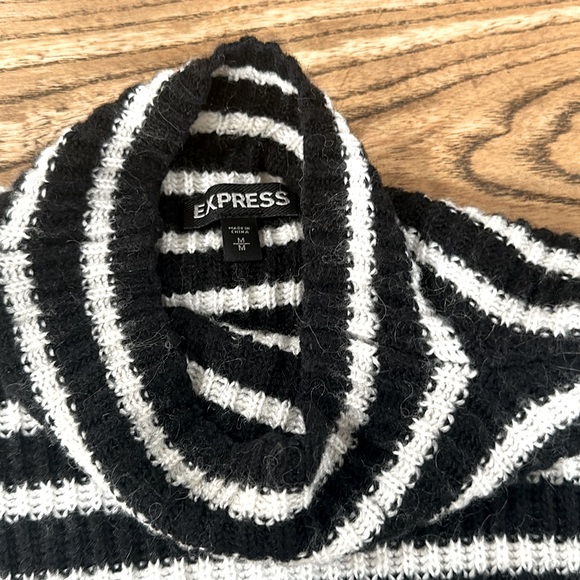 Express mock neck striped sweater size M NEW - Picture 4 of 7